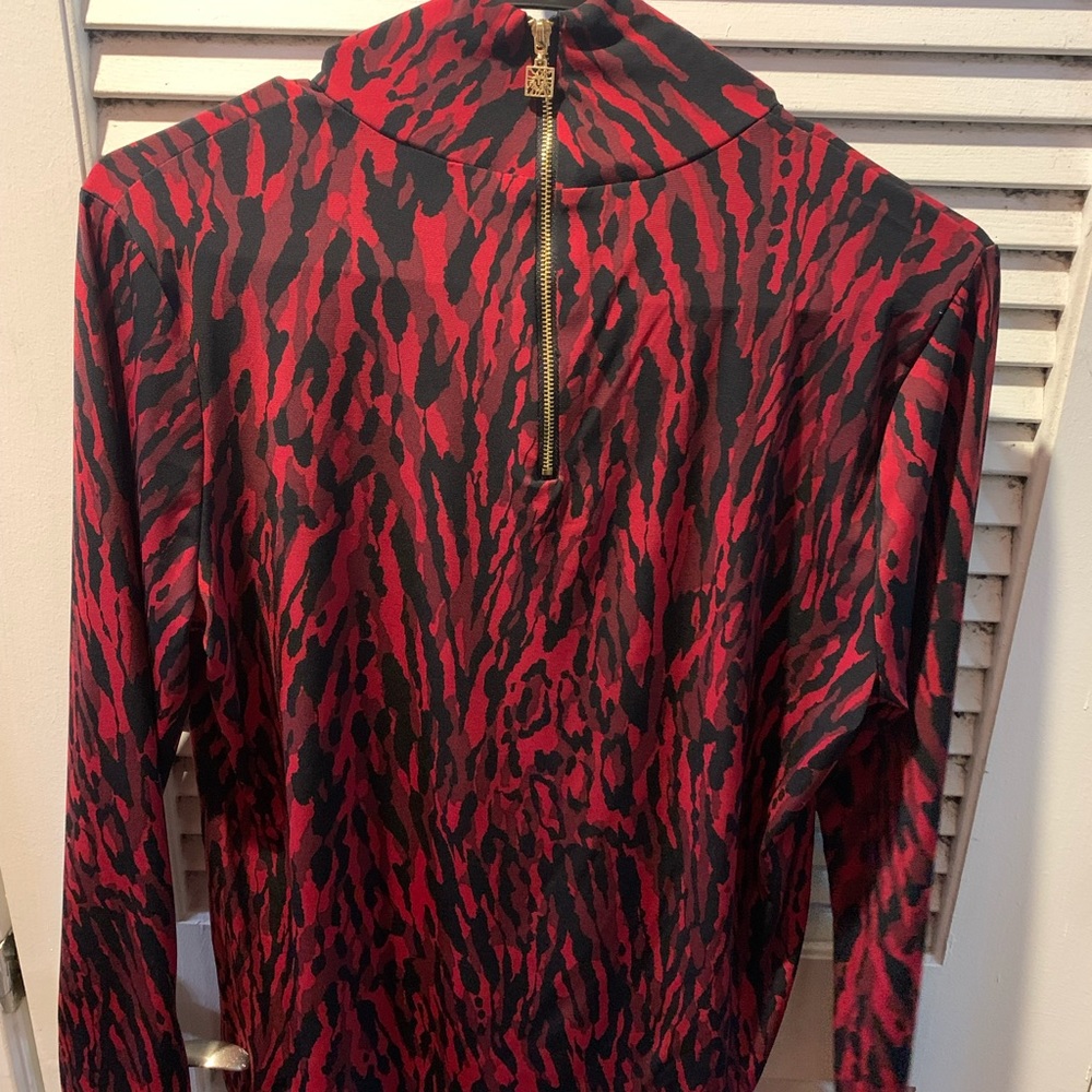Sexy red and black zebra top